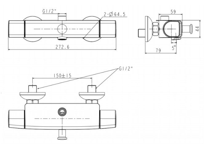 Bản vẽ vòi sen American WF-0715/A-0017