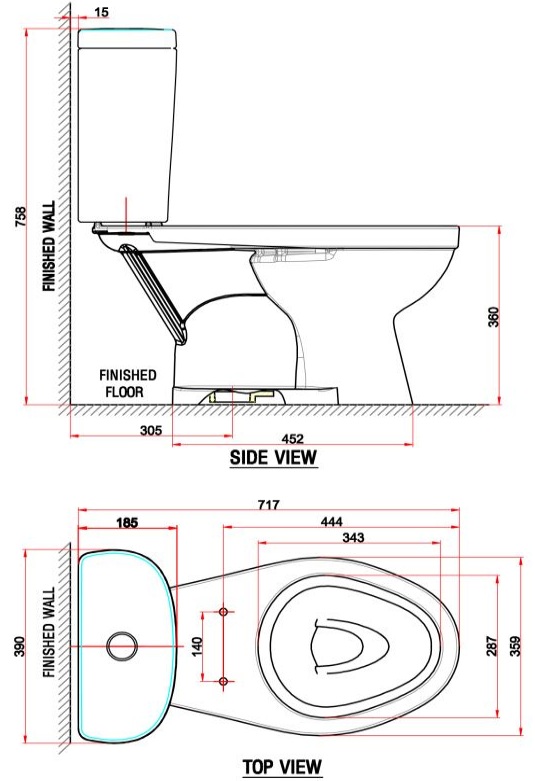 Bản vẽ bồn cầu VF-2397S3 American Standard