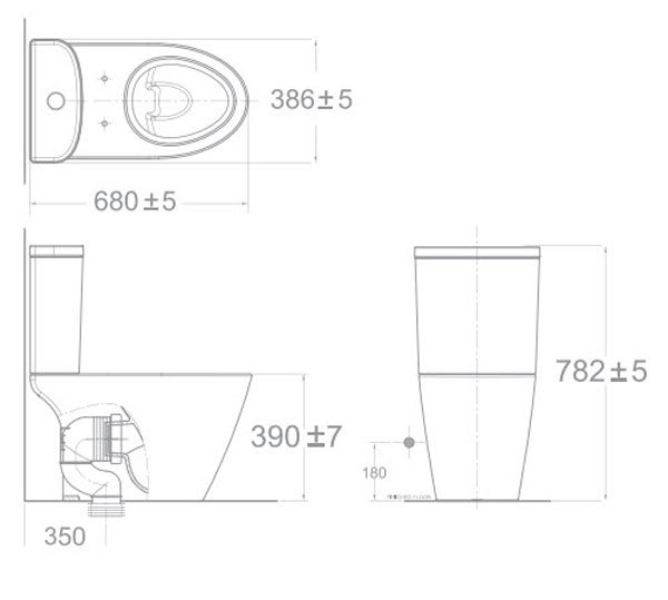 Bản vẽ kích thước American Standard VF-2407