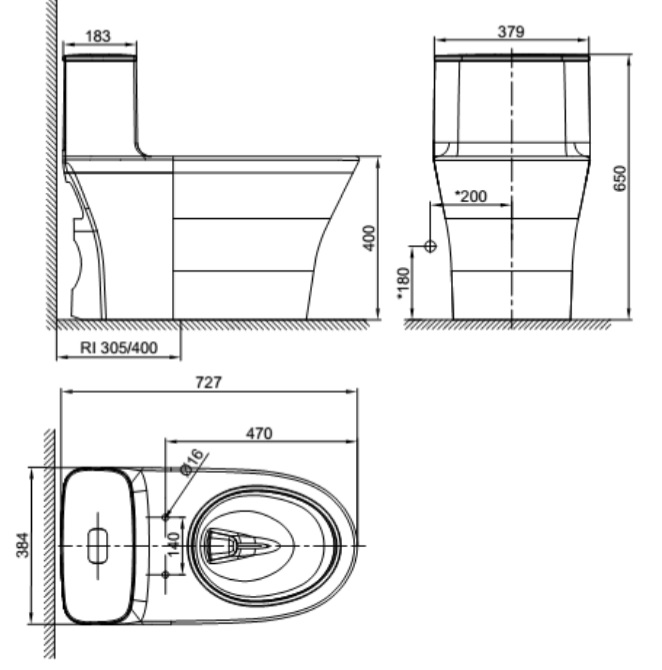 Bản vẽ bàn cầu điện tử American WP 1880 PL