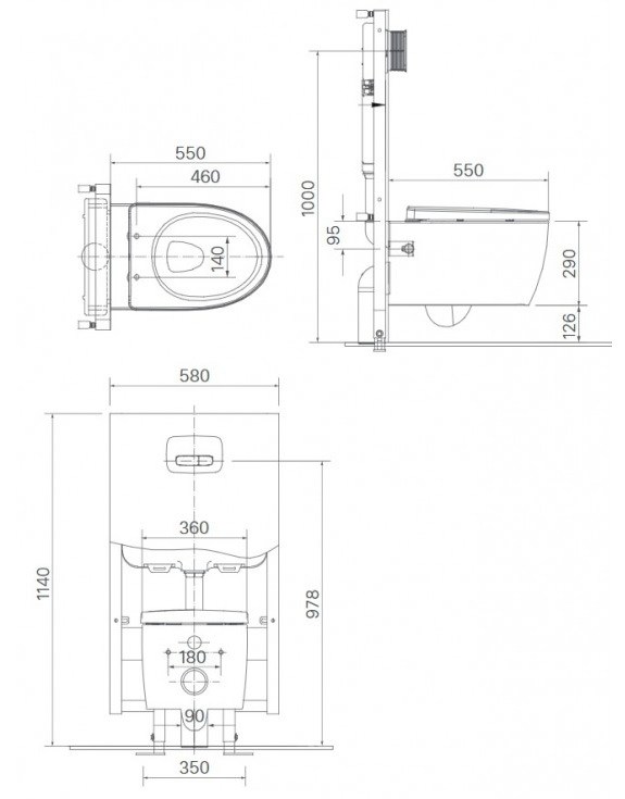 Bản vẽ bệt inax AC 952 nắp điện tử CW-H20