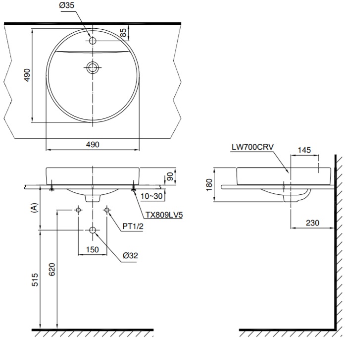 chậu rửa mặt lavabo toto lt700ctr