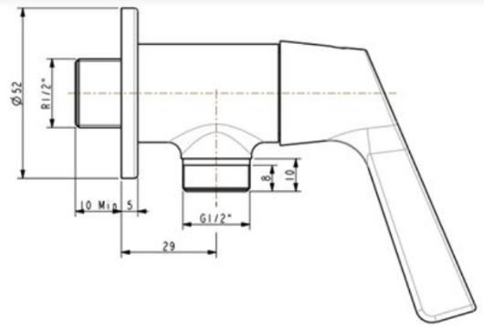 Bản vẽ kích thước vòi WFT604 American nước lạnh