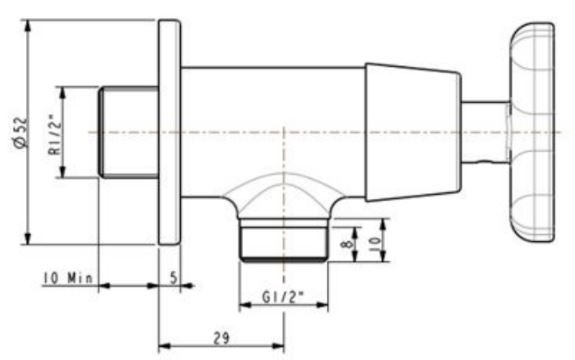 Bản vẽ kích thước vòi WFT704 American nước lạnh