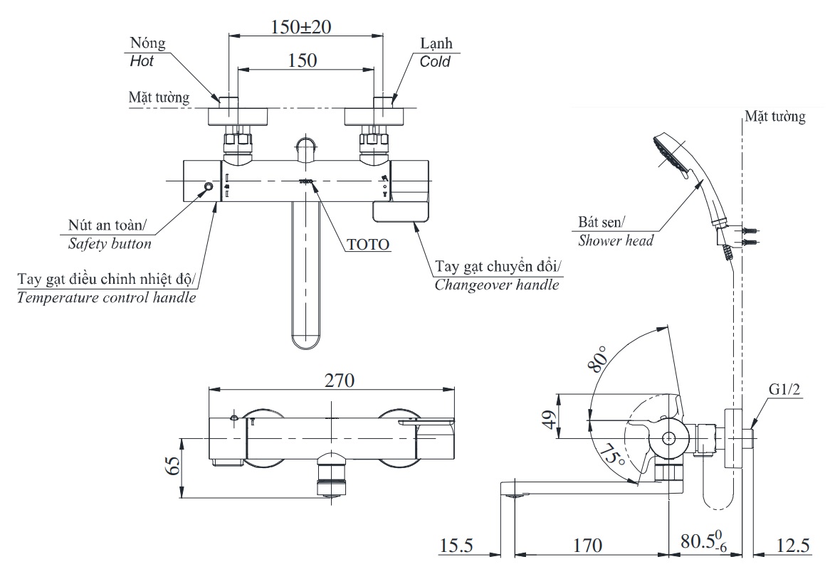 Bản vẽ sen tắm xả bồn TBV03427V DGH104ZR