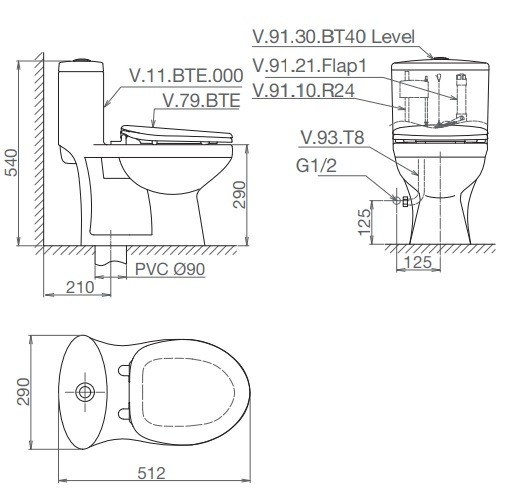 Bản vẽ bệt vệ sinh BTE trẻ em