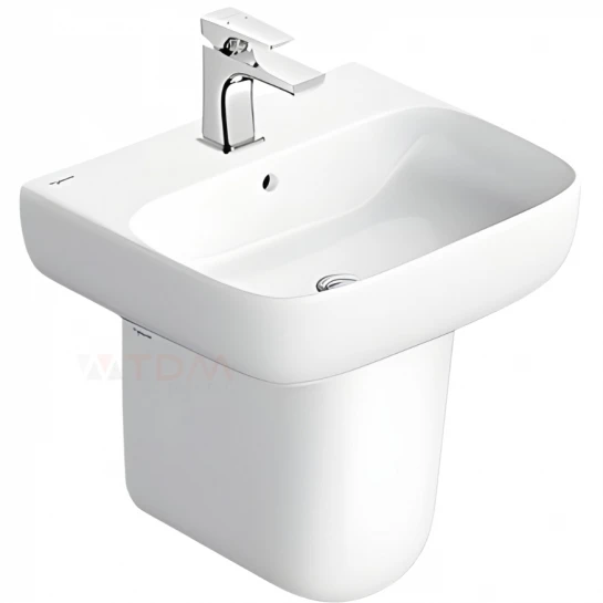 Chậu rửa mặt lavabo Viglacera V23 Mekong chân treo tường ngắn