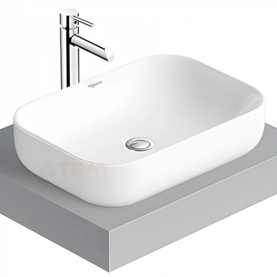 Chậu Rửa Mặt Lavabo Viglacera V25 Đặt Bàn Chữ Nhật Chậu Rửa Lavabo