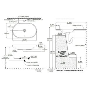 Chậu Lavabo American Standard WP-0310 (WP0310) Studio S Đặt Bàn