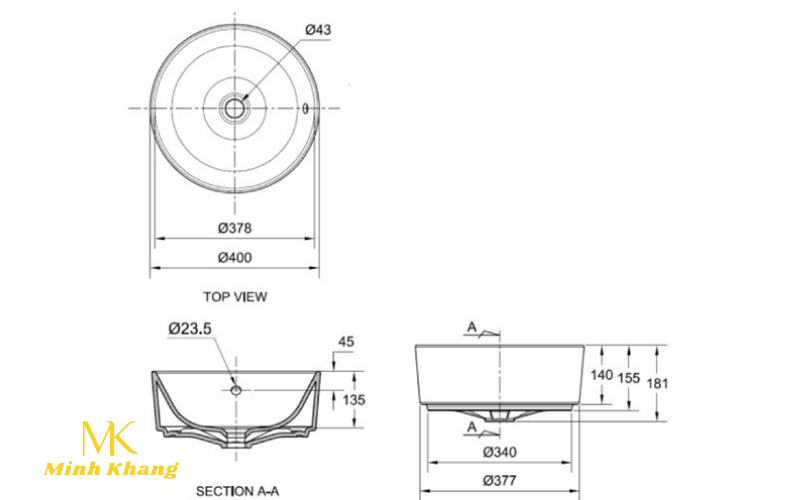 Chậu Rửa Đặt Bàn American Standard Acacia E 0509-WT (0509WT)