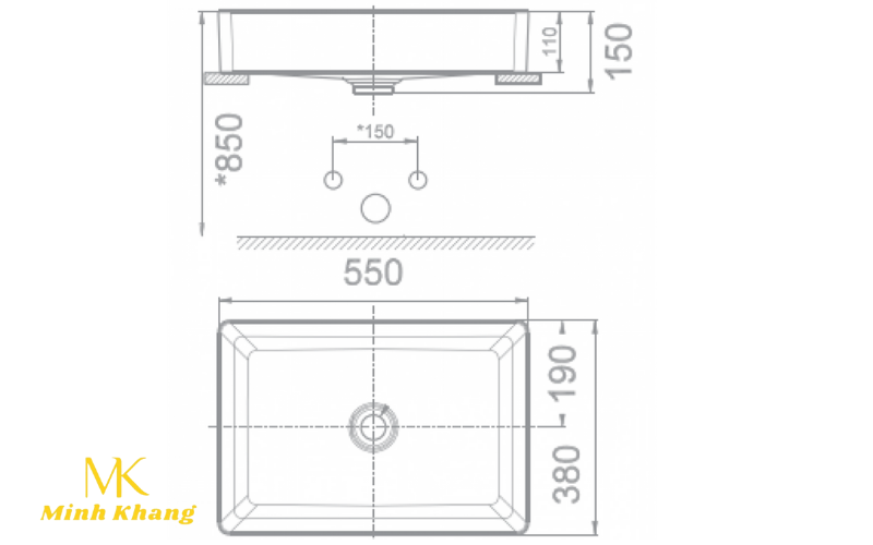 Chậu Rửa Đặt Bàn American Standard WP-F412 (WPF412) Acacia E Supasleek 