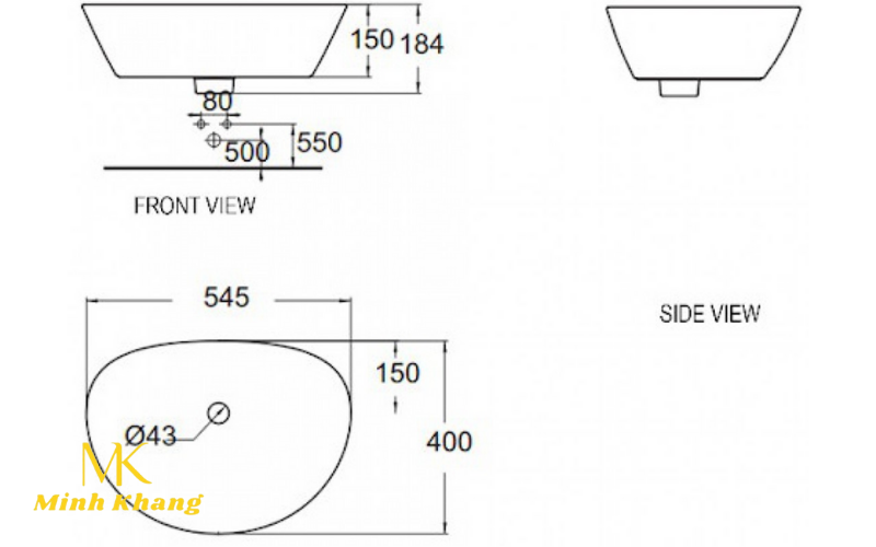 Chậu Rửa Lavabo American Standard WP-F633 (WPF633) Neo Modern Đặt Bàn 