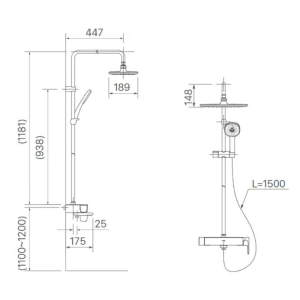 Vòi Sen Cây Tắm Inax BFV-635S (BFV635S) Nóng Lạnh