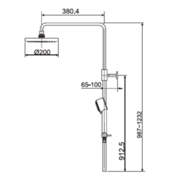 Bộ Cây Sen Phun Mưa American Standard WF-0972/A-6110.978.903 (D20S) nóng lạnh