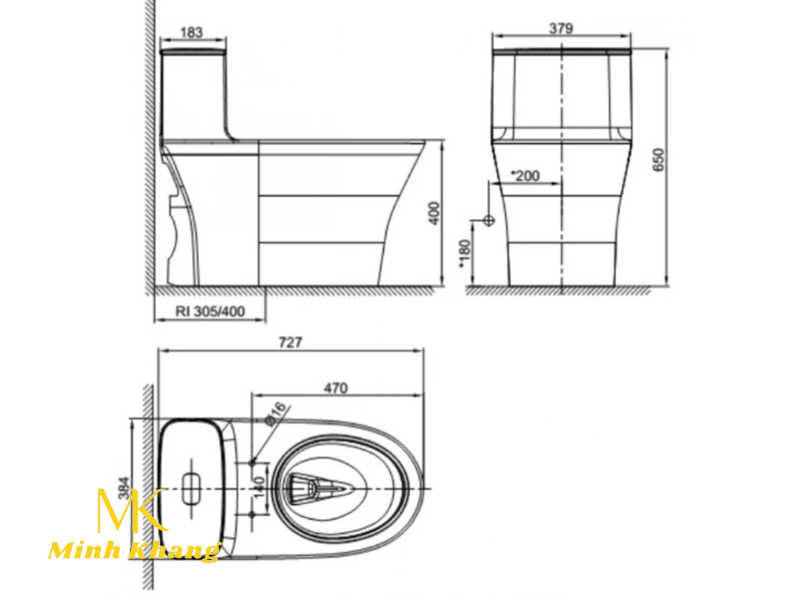 Bồn Cầu American Standard WP-1880 (WP1880) Một Khối Dòng Signature 