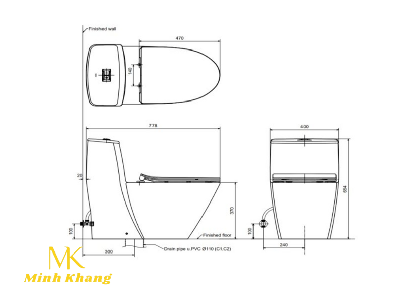 bồn cầu inax AC-919VRN 1 khối 